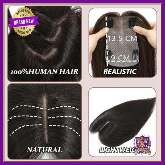 Real Human Hair Topper 14 Inch Clip In Bangs for Thinning Hair main image 6